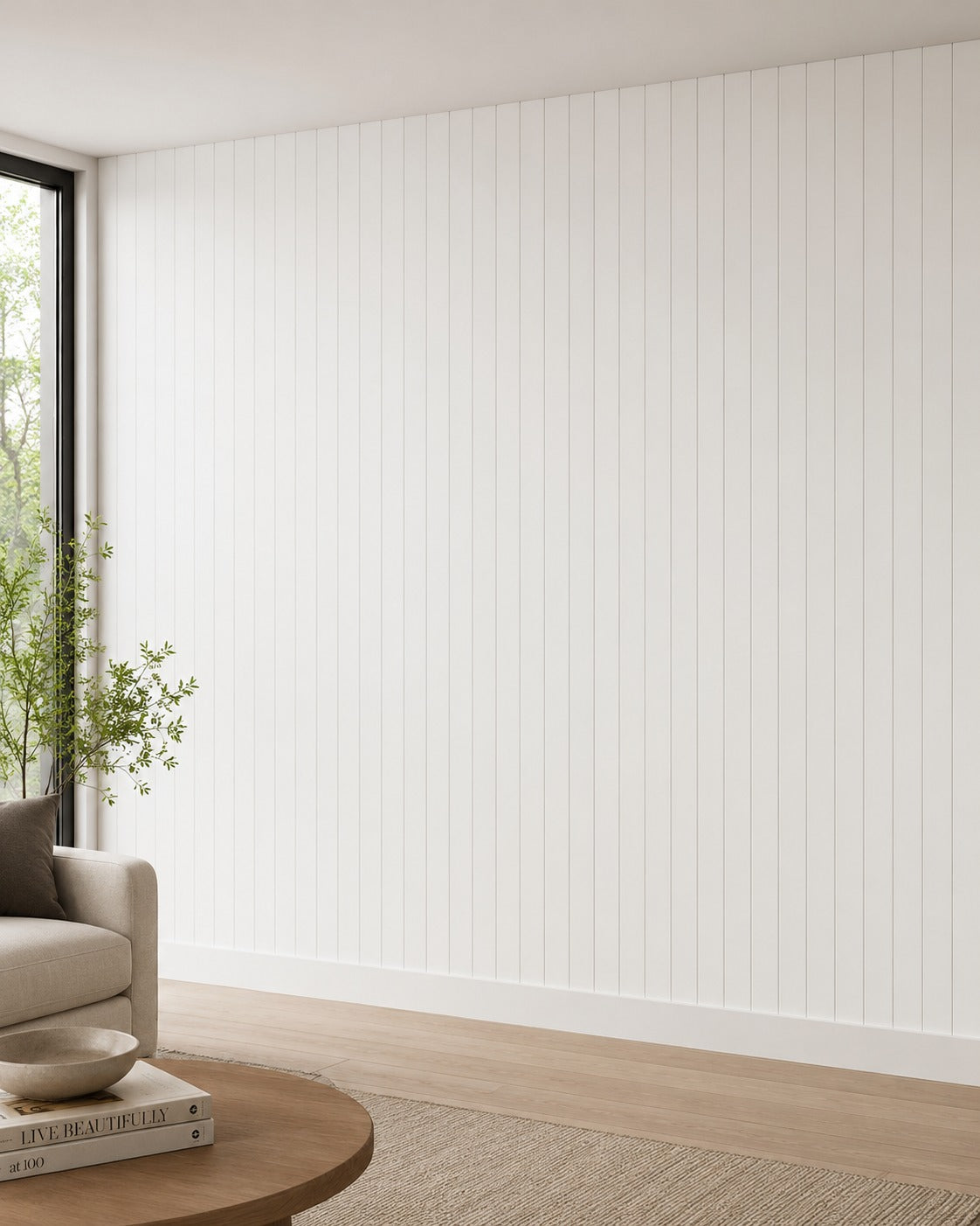 Panel Plafón Muro WPC Interior - Blanco PCS04
