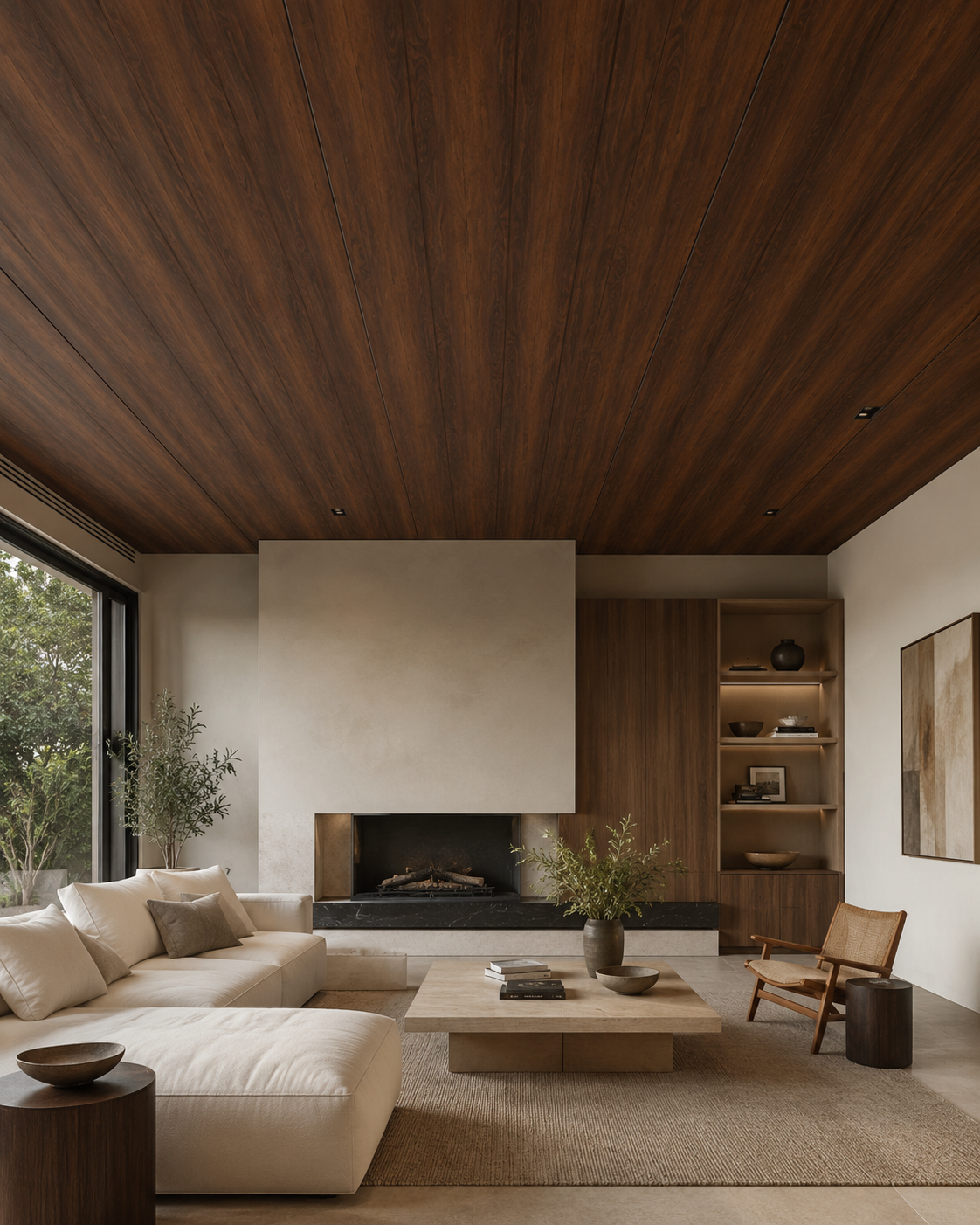 Panel Plafón Muro Ancho WPC Interior - Caoba WG35
